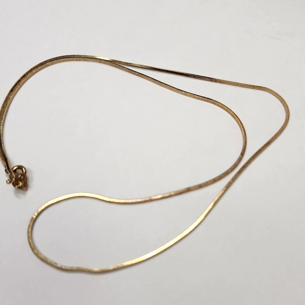 Vintage Gold Tone 925 Sterling Silver Signed D Italy Chain Necklace 19" Flawed